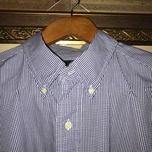 Tall mens Ralph Lauren ....100% cotton shirt...white/blue